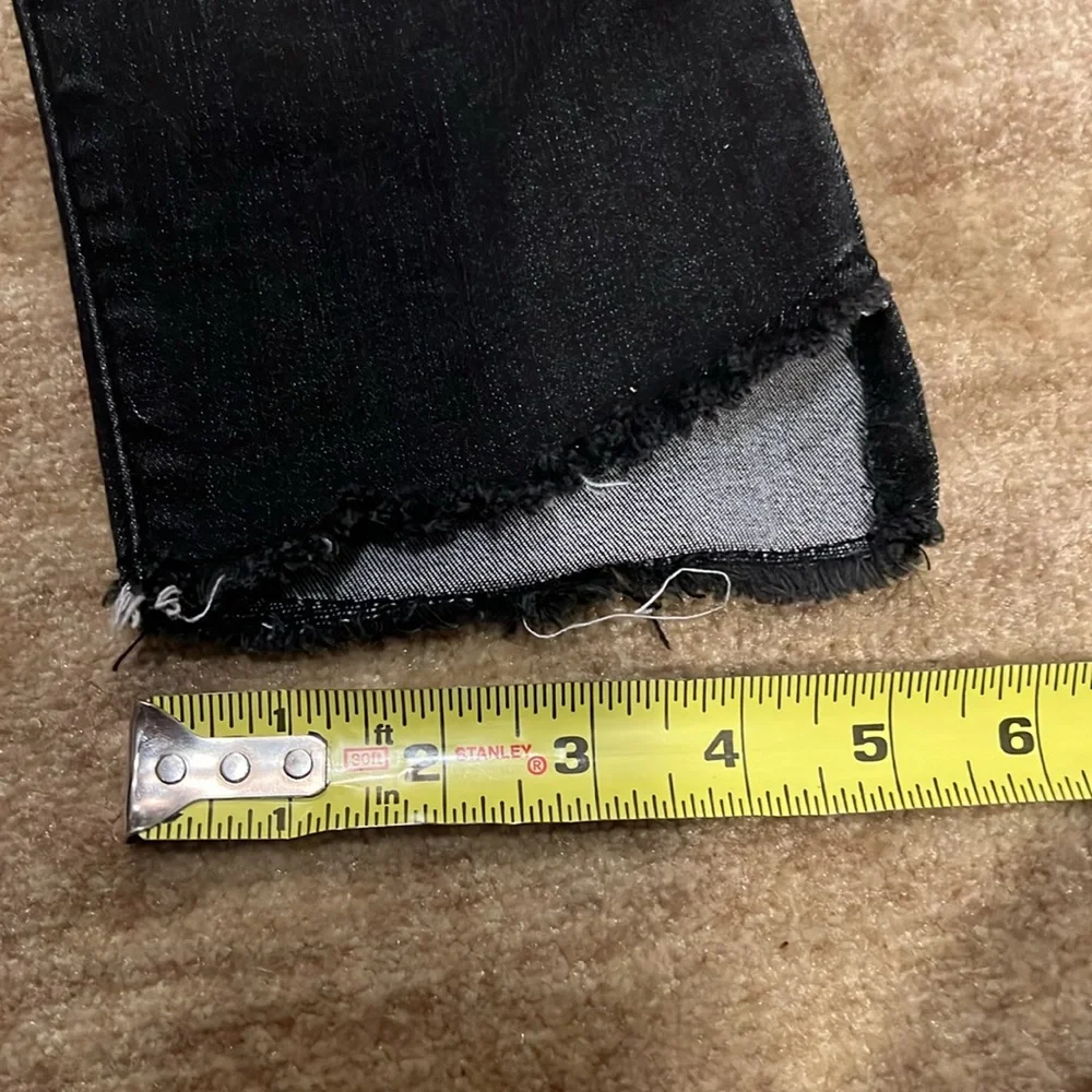 Democracy Ab Solution Raw Hem Ankle Jeans Black Stretch Size 10 Skinny